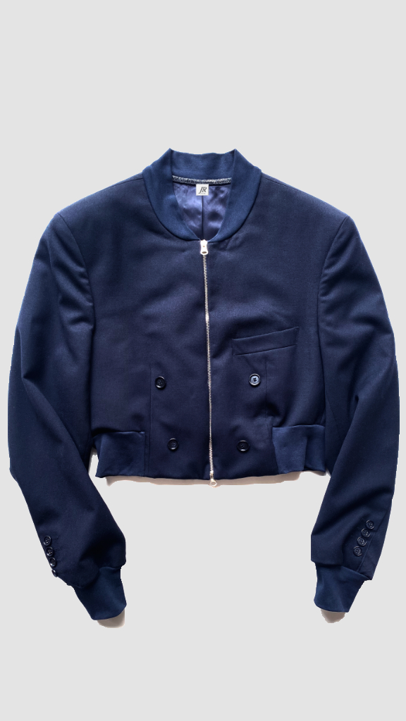 JR blazer to bomber upcycling
