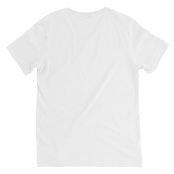 IS MIR EGAL Unisex-T-Shirt mit V-Ausschnitt weiß – Bild 2