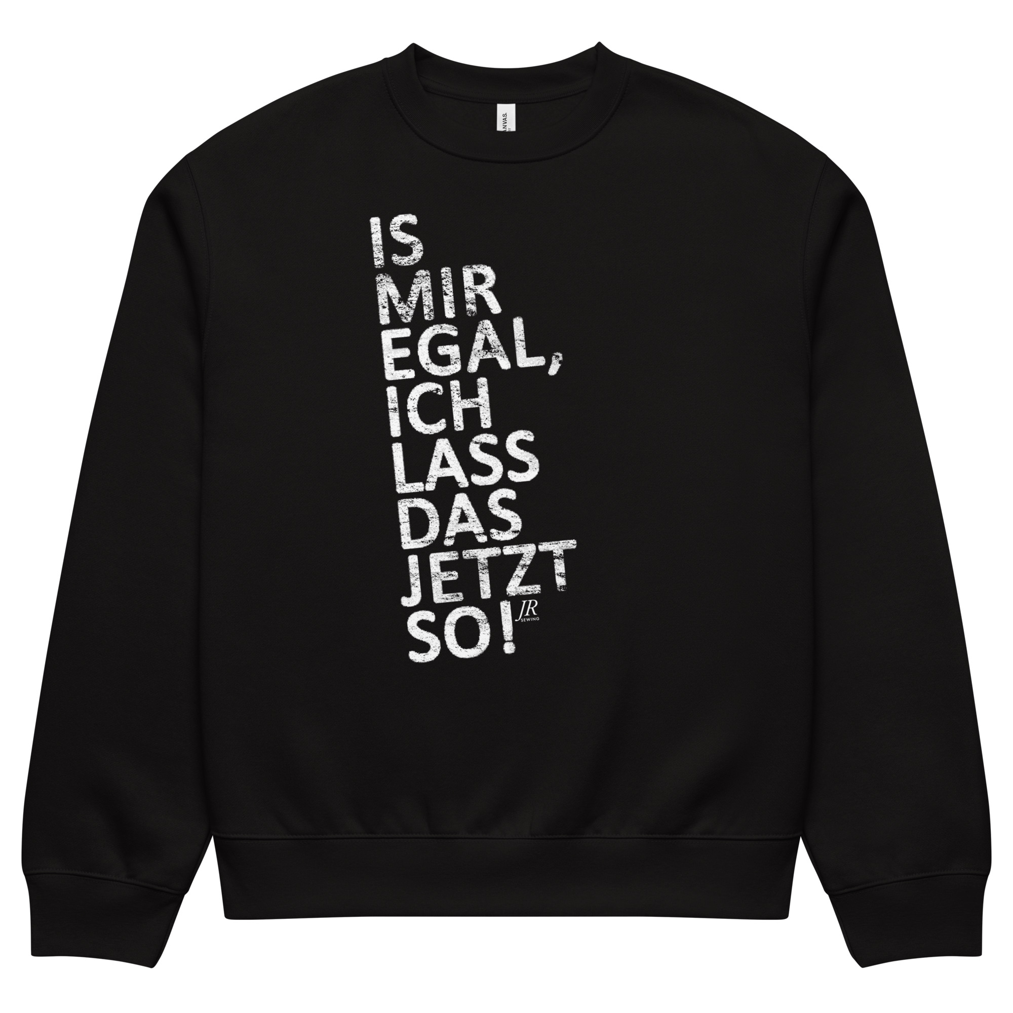 IS MIR EGAL schwarzer oversized Pullover – Bild 5