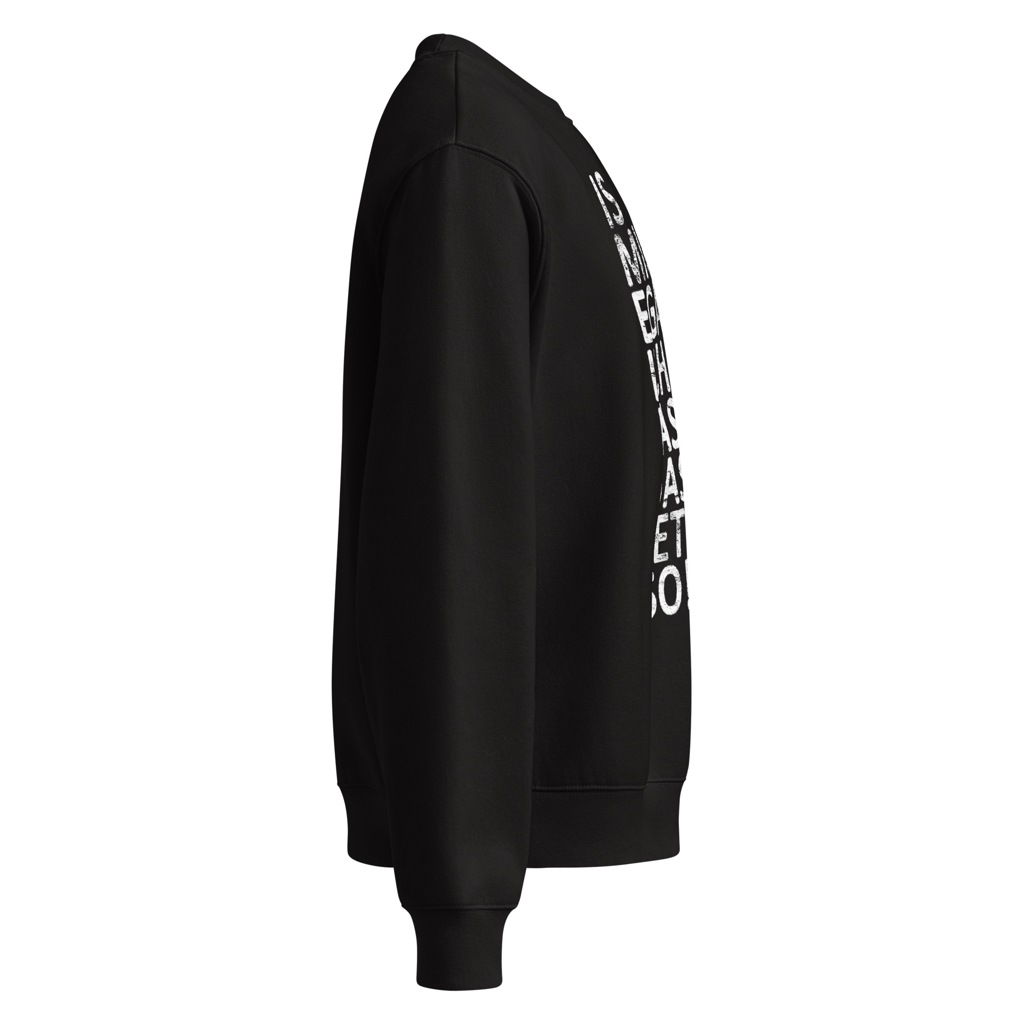 IS MIR EGAL schwarzer oversized Pullover – Bild 4