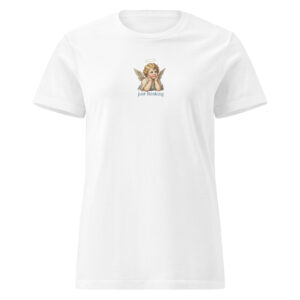 „Just Thinking“ T-Shirt für Damen mit Engelmotiv