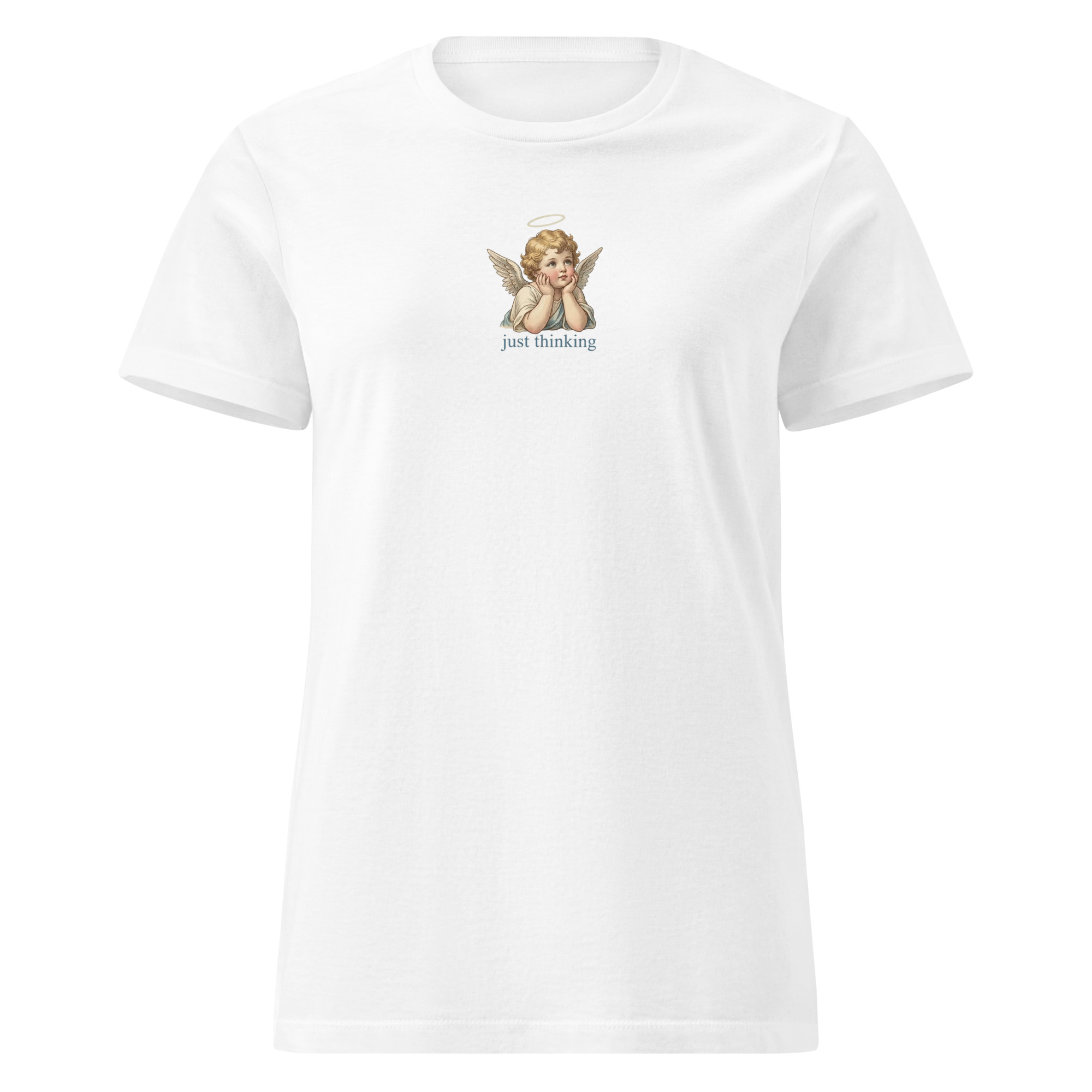„Just Thinking“ T-Shirt für Damen mit Engelmotiv